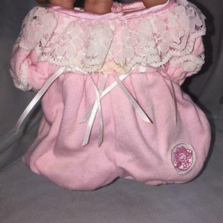 Vintage Cabbage Patch Doll Clothes Outfit Pink Lace Rose Girl Romper Sleeper 6.  5