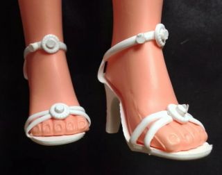 Vintage White Open Toe High Heel Shoes / Sandals For 18 - 20 " Fashion Dolls