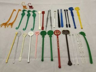 Vintage Swizzle Sticks.  Airlines,  Hotels And More.  See List In The Description.