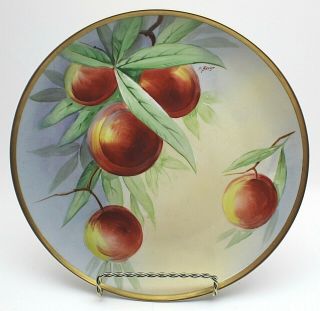 Vintage Coronet Limoges France Hand Painted Artist Signed Fruit Plate