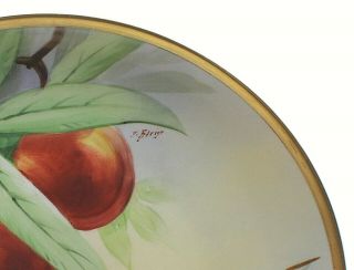 Vintage Coronet Limoges France Hand Painted Artist Signed Fruit Plate 2