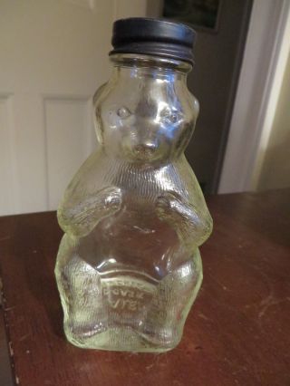 Vintage Old Glass Figural Bottle Polar Bear Salem Snowcrest Beverages Small 5 "