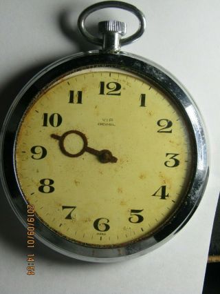 Large Vintage Mohertus V.  I.  P Jewel Austria Pocket Watch For Parts/repair 1