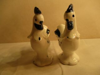 Vintage Inarco Blue And White Roosters Salt And Pepper Shakers Made In Japan