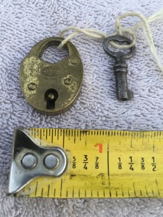 Vintage Corbin Small Logo Padlock Or Chest Lock With Key Made In Usa