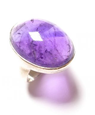 Vintage Or Modern Silver And Amethyst Ring