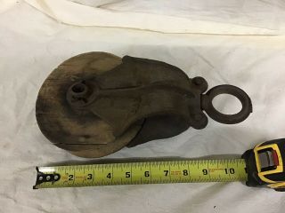 Vintage Myers????cast Iron Old Barn Hay Pulley Wooden Primitive Antique