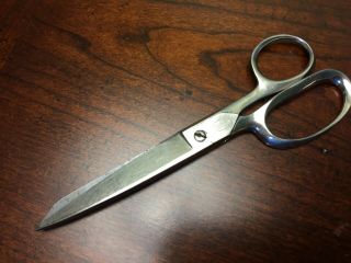 Vintage Hollinger " Service " Steel Straight Edge Scissors - Right Hand
