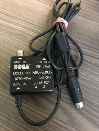 Sega Rf Unit Mk - 80106 Vintage For Sega Genesis Black Very Good