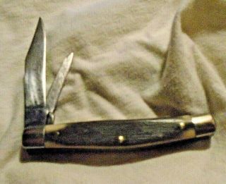 Vintage Schrade Walden 234k / 2 Blade Folding Pocket Knife Square Bolsters