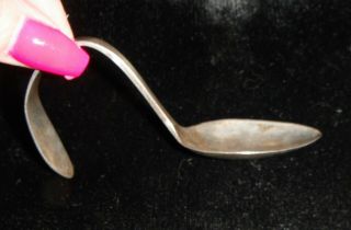 Vtg Sterling Silver Baby Spoon W/ Bent Handle No Monogram