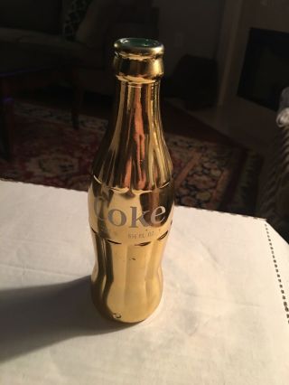 Vintage Coca Cola 6 1/2 Ounce Gold Dipped Bottle Columbia,  S.  C.  50th Anni