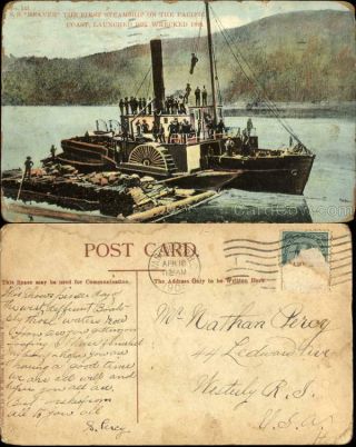 1908 S.  S.  Beaver Antique Postcard T.  N.  Hibben & Co.  1c Stamp Vintage Post Card