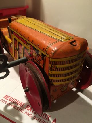 Vintage Metal Wind Up Toy Tractor By Mar Wind Up Mechanism