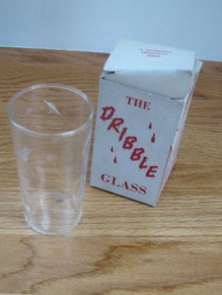 Vintage 4¾” Trick Joke Tumbler Dribble Glass,  1950s,  Franco,  Federal Glass,  Box