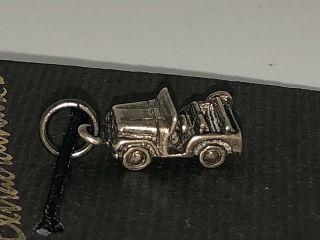 Vintage Sterling Silver Old Fashioned Car Charm marked 925 on Card 2