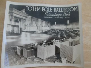 Vintage 8x10 Photo Totem Pole Ballroom Norumbega Park Auburndale Newton Ma Mass
