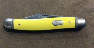 Vintag Hollow Ground Imperial 2 Blade Pocket Knife Yellow In