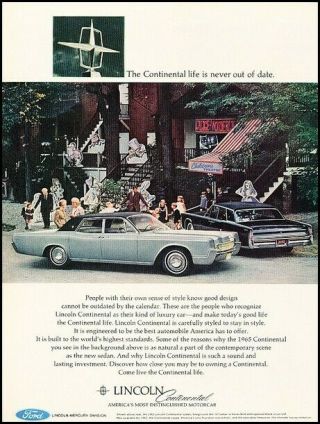 1967 Lincoln Continental Vintage Advertisement Print Art Car Ad J500