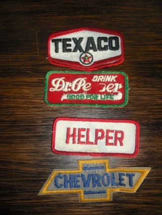 Vintage Very Old Cloth Patches Chevrolet Texaco Dr Pepper