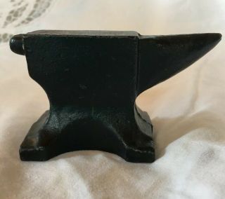 Vintage Miniature Cast Iron Blacksmithing Tools Anvil & Hammer 2 Piece Set 5