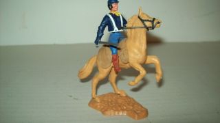 Vintage,  O/p,  Timpo Toy Swoppet Type Acw Union Cavalry Trooper