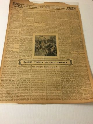 American Jews Give Thanks For Being Here Nov 26,  1905 Vintage Ephemera Newspaper