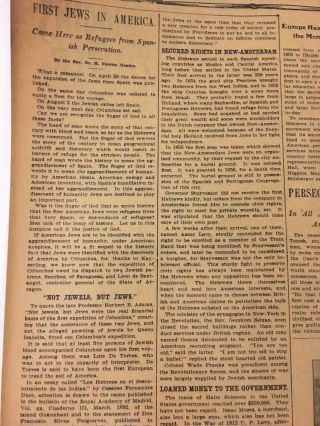 American Jews Give Thanks For Being Here Nov 26,  1905 Vintage Ephemera Newspaper 3
