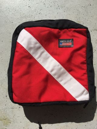 Vintage Amer - Sea Refulator Bag,  Scuba Regulator Bag W/ Diver Down Flag,  Usa Made