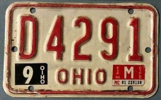C27 Vintage Ohio Motorcycle License Plate From The 70s