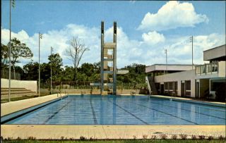 Brunei Public Swimming Pool Chrome Postcard S.  W.  Singapore Vintage Post Card