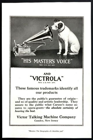 1920 Victor Victrola & Nipper The Dog Photo " Master 