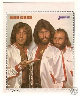 The Bee Gees Maurice Barry Robin Gibb Vintage Joepie Sticker Card