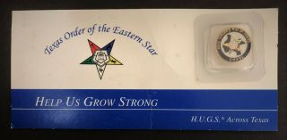 Masonic Order Of The Eastern Star Enamel Pin Badge Vintage Texas