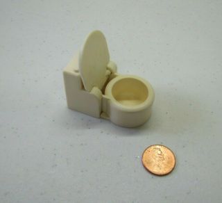 Vintage Fisher Price Little People White Bathroom Toilet Potty For Play Family