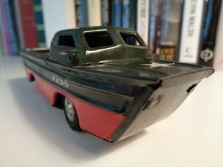 Vintage 6 - Inch Tin Us Army Duck Vehicle Friction Motor Japan Late 1950s