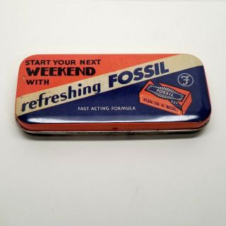 Fossil Watch Box Tin Themed Retro Collectible Vintage Fun In A Box 1998