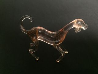 Set Of 4 Vintage Hand Blown Glass Miniature DOG FIGURINE Greyhound Whippet 5