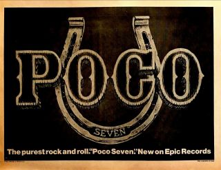 1974 Poco Country Rock Band " Poco Seven " Album Release Vintage Promo Print Ad