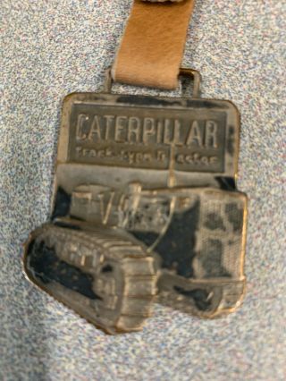 Vintage Advertising Metal Watch Fob Caterpillar