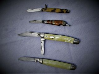 4 Vintage Pocket Knives; 3 Imperial & 1 Unknown Butter & Molasses
