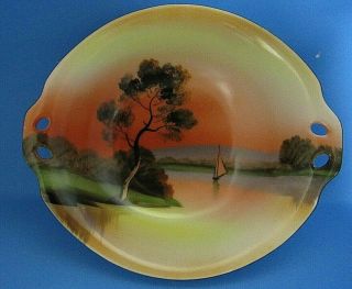 Noritake Vintage Lusterware Bowl Scenery Hand Painted Japan