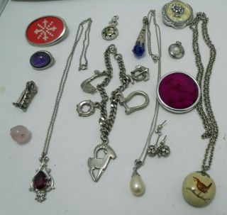 Vintage & Fashion Silver Colour Necklace Bracelet Brooch Scarf Clip Jewellery