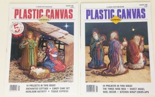 Vintage Plastic Canvas Nativity Mary Jesus Wise Men Pattern Books Christmas