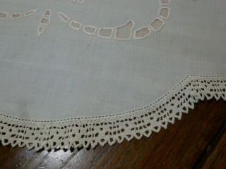 Vintage Hand Embroidered Table Runner Dresser Scarf Candlewick Stamped 47 x 18 5