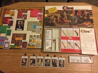 Vintage 1972 Clue Board Game Parker Brothers Mystery - Complete Set