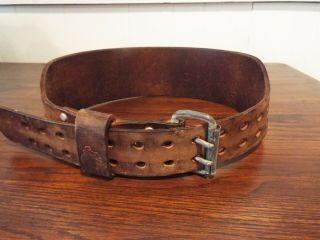 Vintage Altus Brown Leather Weight Lifting Belt Size