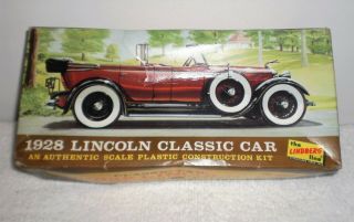 Vintage 1970 Lindberg 1928 Lincoln Classic Car Kit 6010 - Complete / Started