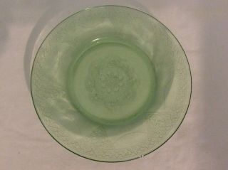 Vintage Federal Depression Glass Georgian Green Bread & Butter Plate Lovebirds 5