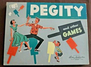 Pegity & Other Games,  Vintage Parker Brothers Board Game 1953